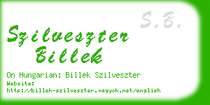 szilveszter billek business card